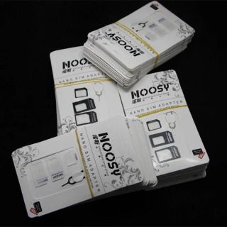 50 комплектов адаптеров 4 в 1 Noosy Nano Sim Card + адаптер Micro Sim Card + стандартный адаптер SIM-карты для оптовой продажи IPhone