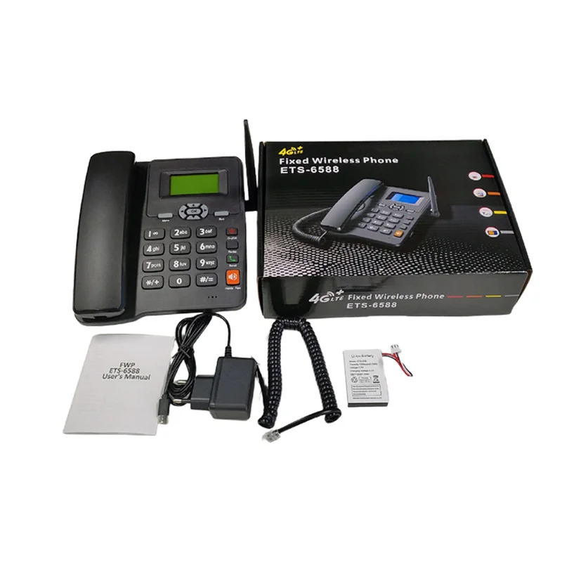 Фиксированный беспроводной телефон с литиевой батареей 4G и 2 SIM-карты VOLTE HD Call SMS DTMF Беспроводной стационарный телефон