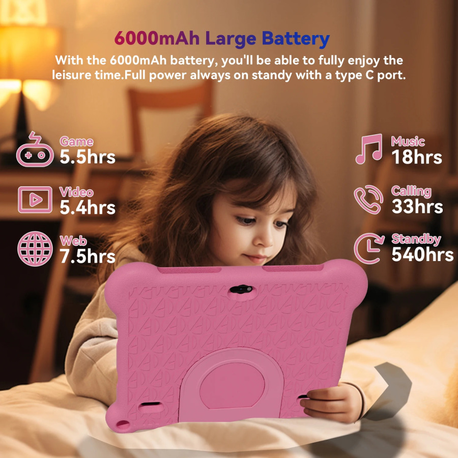 (Sotish) 10 dyuymli bolalar Android14 plansheti 4GB RAM + 64GB ROM WIFI Bolalar uchun Google Play planshet bolalar uchun oʻquv oʻyini