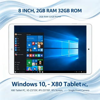 8-дюймовый 2 ГБ ОЗУ 32 ГБ ПЗУ Планшетный ПК X80 Windows 10 X5-Z8350 Процессор 1920 X 1200 IPS-экран WIFI Четырехъядерный процессор