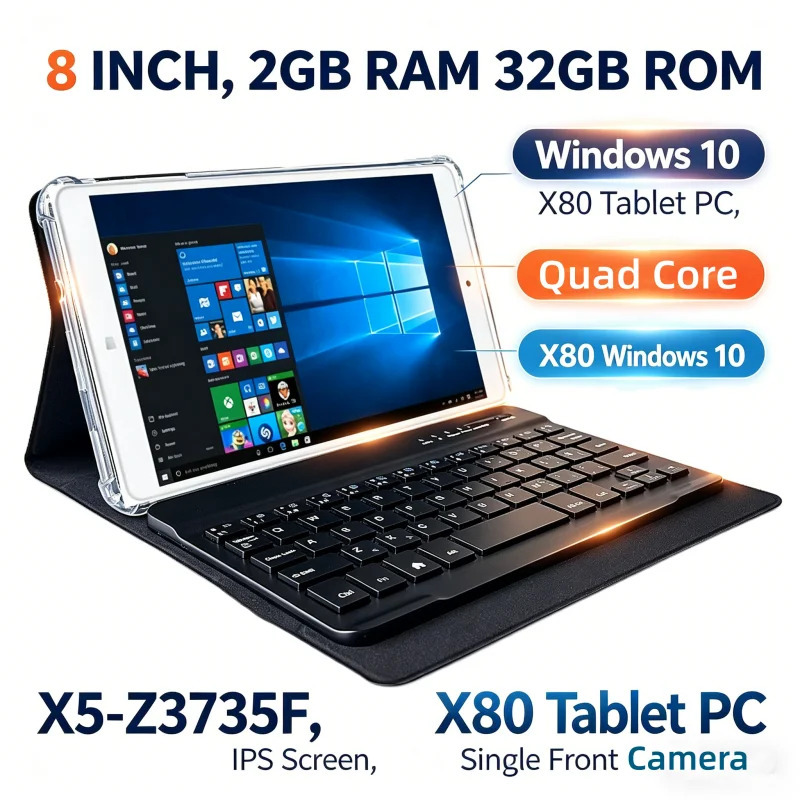 8-дюймовый 2 ГБ ОЗУ 32 ГБ ПЗУ Планшетный ПК X80 Windows 10 X5-Z8350 Процессор 1920 X 1200 IPS-экран WIFI Четырехъядерный процессор