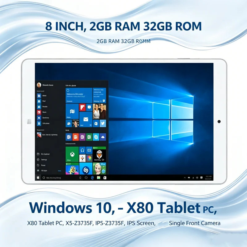 8-дюймовый 2 ГБ ОЗУ 32 ГБ ПЗУ Планшетный ПК X80 Windows 10 X5-Z8350 Процессор 1920 X 1200 IPS-экран WIFI Четырехъядерный процессор