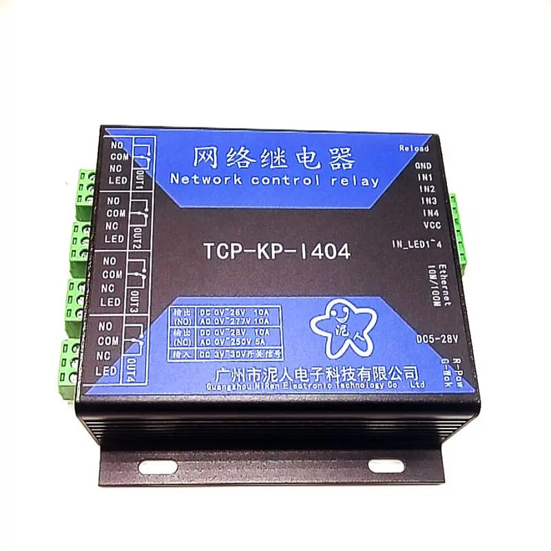 Релейный модуль сети промышленного класса 4, реле Ethernet, удаленный сетевой коммутатор, 4-полосный изолированный вход
