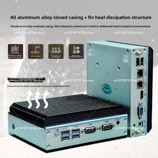 Mini sanoat kompyuteri - to'rt yadroli N100/J1900/J6412, 12-avlod I3/i5/i7, ikkita LAN/seriyali RS485, to'liq yopiq fansiz o'rnatilgan host