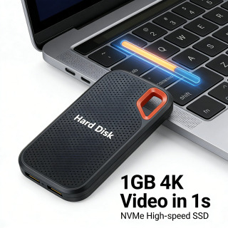 Внешний твердотельный накопитель 2 ТБ, портативный SSD, USB 3.2 Gen2, быстрая передача данных, безопасное хранение важных файлов