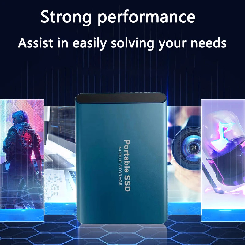 Noutbuk/Kompyuter/MAC uchun yangi tashqi qattiq disk 2TB portativ SSD 4TB yuqori tezlikdagi qattiq disk 128TB ommaviy mobil qattiq holatdagi disk USB3.1