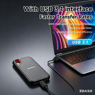 Внешний жесткий диск USB-C для мобильного хранения данных, документов, музыки и фильмов, с функцией передачи данных