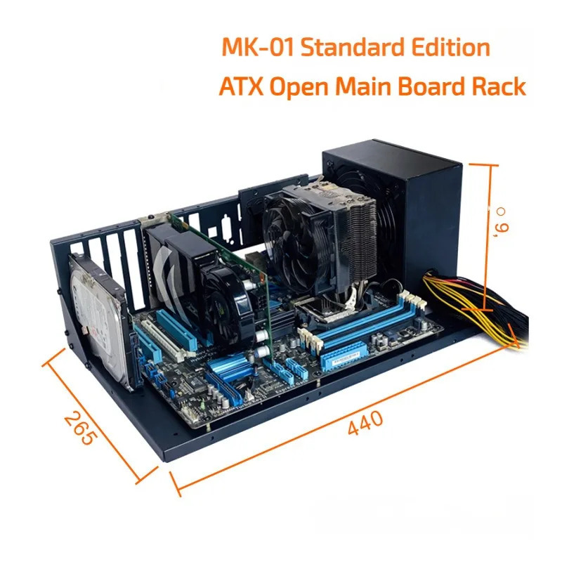 Компьютерный Корпус MagiDeal Open Air: Прочная Рама Для Материнской Платы ATX, Ручная Работа, Устойчивая Подставка Для Видеок...