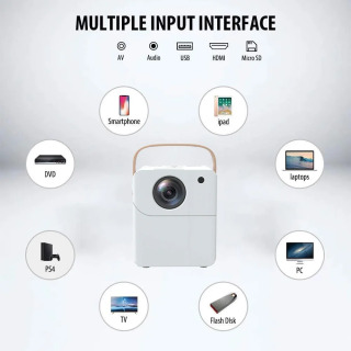 Портативный умный проектор 4K, мини-домашний кинотеатр, Android, открытый Wi-Fi, Bluetooth, светодиодный видеоигровой телефон, кинодинамик