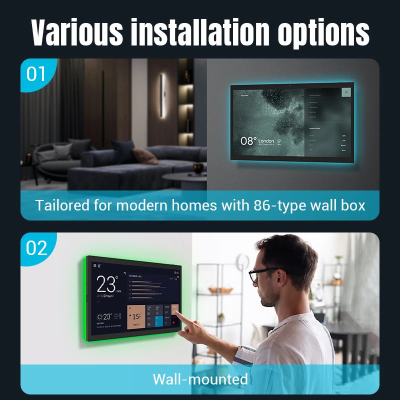 Умное домашнее устройство 2024, система умного дома, Android 13 WiFi6 RK3566 POE BT5.3, настенное крепление, портативный Android-планшет