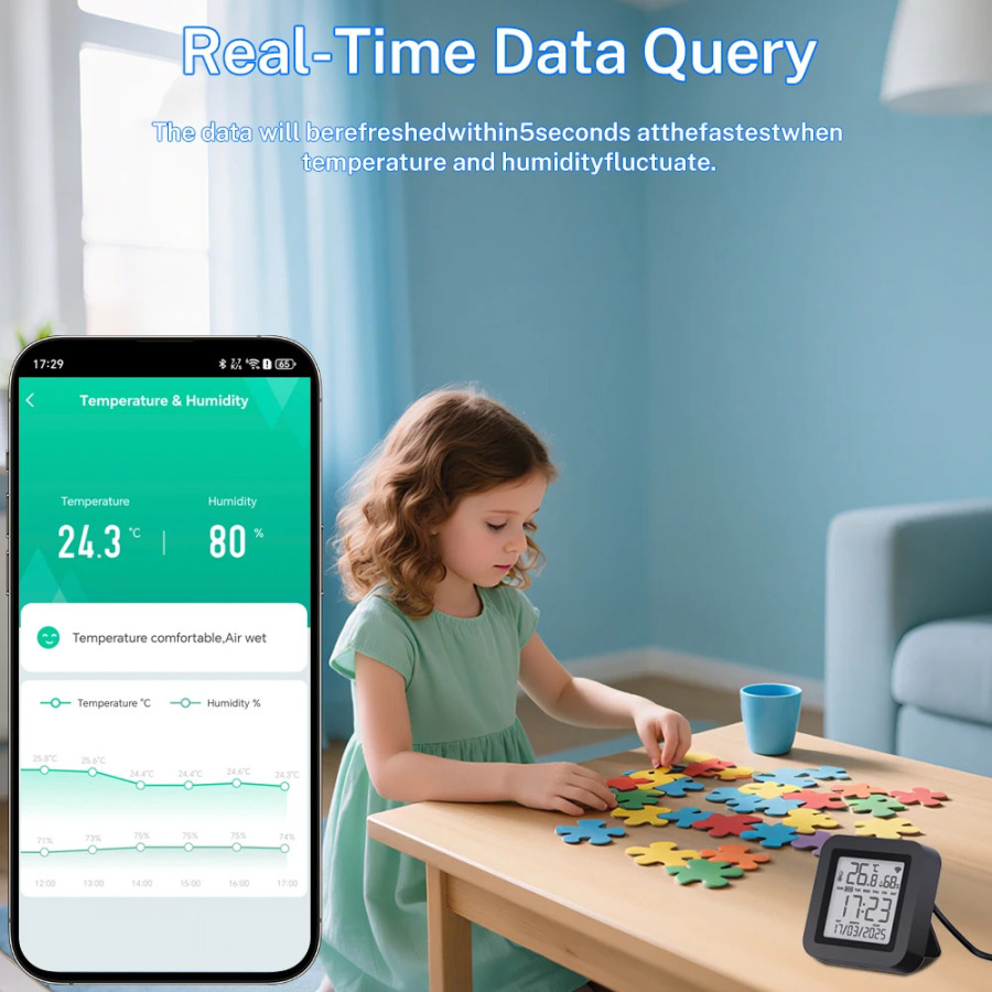 Harorat namligi sensorli Wi-Fi Tuya Smart IR masofadan boshqarish pulti Aqlli uyni avtomatlashtirish Smart Life Alexa Google Home bilan ishlash