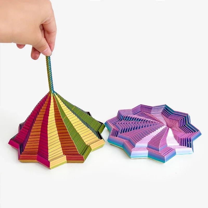 3D bosib chiqarish takomillashtirilgan sensorli yulduz modeli Vizual illyuziya olti burchakli aylanuvchi spiral bezaklar Stressni engillashtiradigan stol o'yini