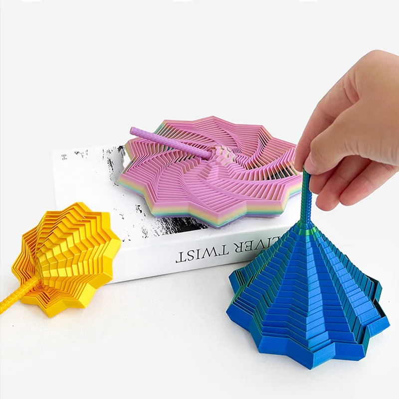 3D bosilgan stressga qarshi sensorli yulduz modeli: Vizual illyuzion olti burchakli Vortex spiral bezakli stressni bartaraf etish o'yini