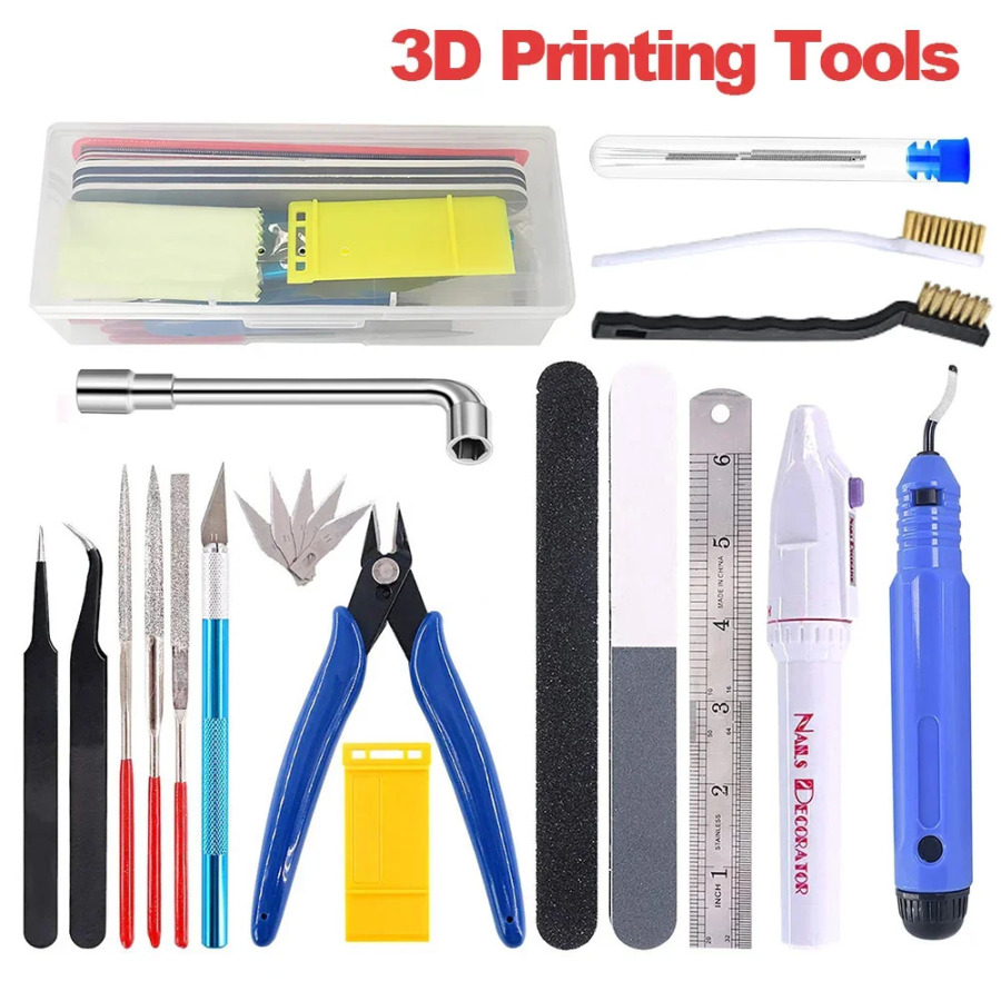 Ko'p modelli 3D printer asboblari to'plami trim pichoq qirg'ichlari tozalash uchun igna cımbızlar penselar chakalaklarni tozalash to'plami DIY 3D bosib chiqarish asboblari