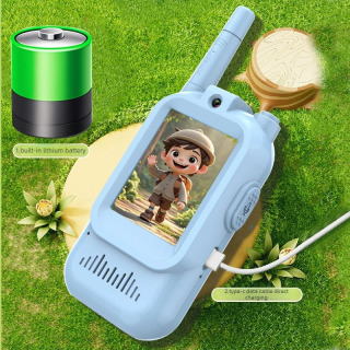 Ovoz funksiyalari bilan qayta zaryadlanuvchi bolalar uchun Walkie Talkie 2 dyuymli HD video va HD bir marta bosish orqali qo'ng'iroq interkomi Tug'ilgan kun yoki o'g'il bolalar va qizlar uchun Rojdestvo sovg'asi