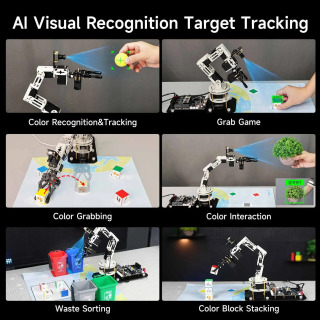 Yahboom DOFBOT SE Robotic Arm: ROS2 qo'llab-quvvatlashi va Python dasturlash bilan AI Robotic Vision Kit 6DOF versiyasi