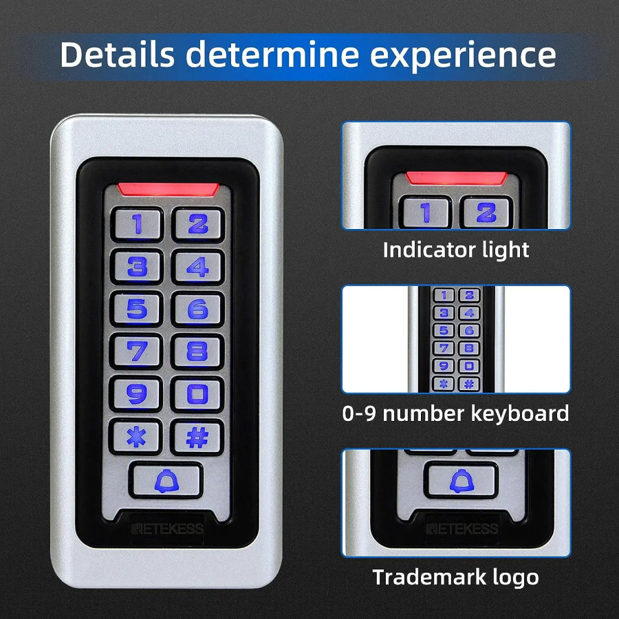 RETEKESS T-AC03 Rfid система контроля допуска к двери IP68 Водонепроницаемая клавиатура Бесконтактная карта Автономная С 2000 пользователей