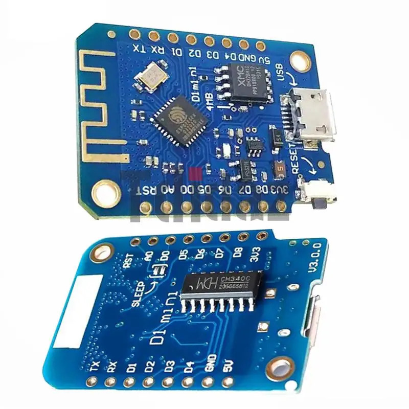 Arduino Nodemcu V2 MicroPython uchun ESP8266 CH340 CH340G 4MB asosidagi Wemos D1 Mini V3.0.0 WIFI ishlab chiqish platasi
