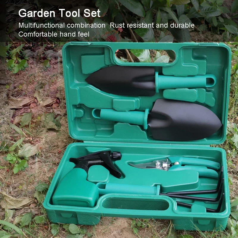 For Tool Set, 5-Piece Garden Utensil Sets, Home Gardening And Planting, Vegetables Growing Supplies, Horticultural Shovel Box