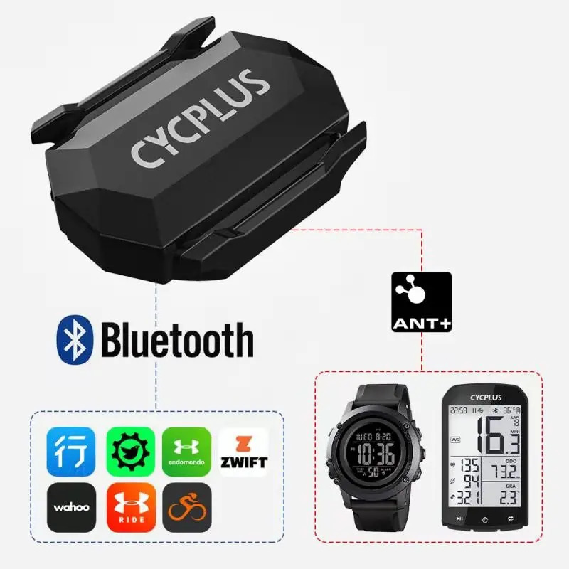 CYCPLUS velosport kompyuteri, ikki kadans sensori, spidometr, ANT+, Bluetooth, suv o‘tkazmaydigan
