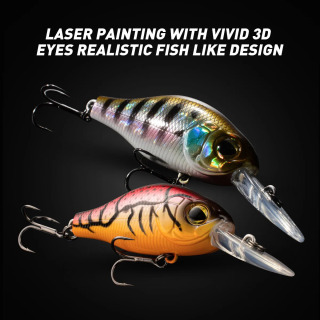 Baliq ovlash lure chuqur sho'ng'in suzuvchi krank lure Perch Pike Lure Predator uchun uzoq quyma