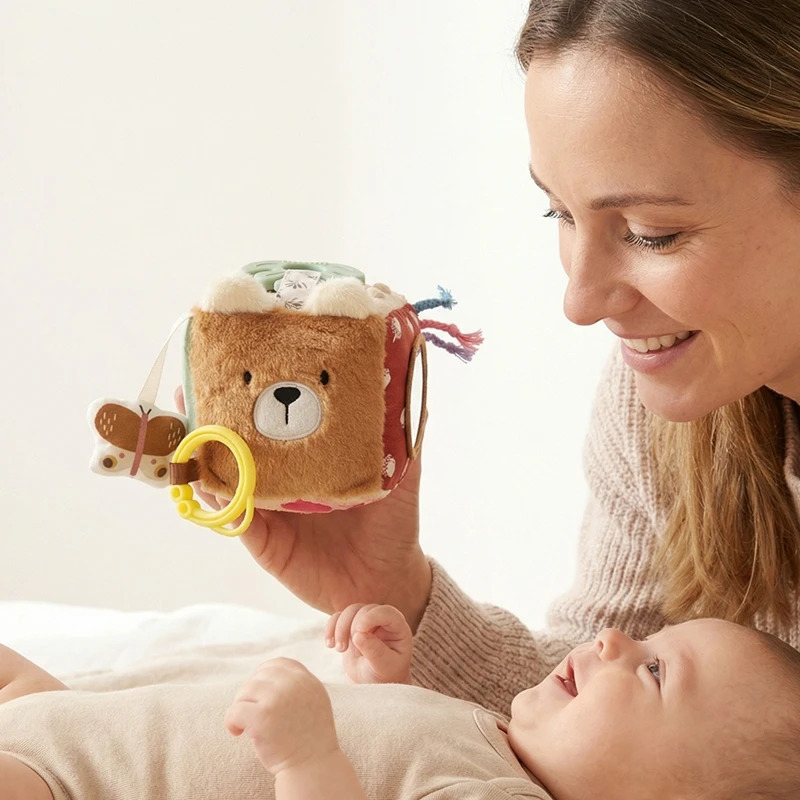 Мягкие сенсорные игрушки для малышей 0-6 лет: Фермерские животные, развивающие мелкую моторику, в коробке-домике