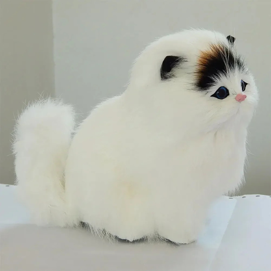 Мягкие имитационные мягкие игрушки для кошек со звуком Kawaii, плюшевые куклы-кошки, детские игрушки, подарки, модель, украшения, аксессуары для дома