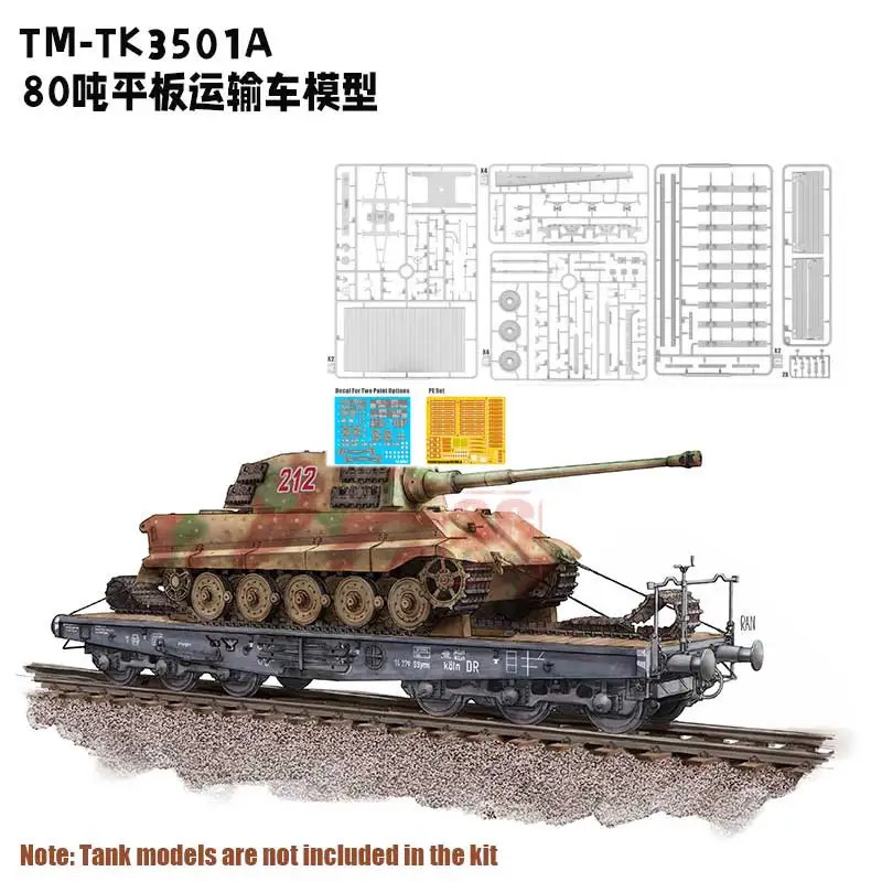 Yig'ish uchun ehtiyot qismlar, 80 tonna planshetlar uchun model, transport tizimlari 1/35
