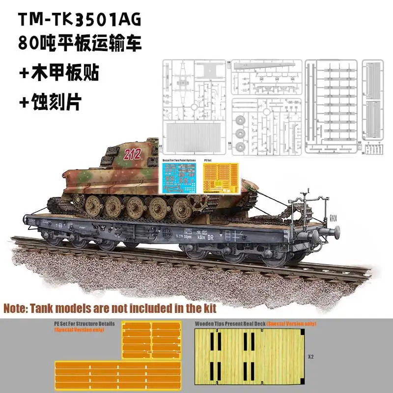 Yig'ish uchun ehtiyot qismlar, 80 tonna planshetlar uchun model, transport tizimlari 1/35