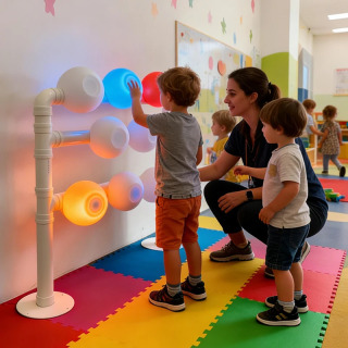 Musiqa funktsiyalari va reaktsiyalarni o'rgatish bilan interaktiv ta'lim LED devori