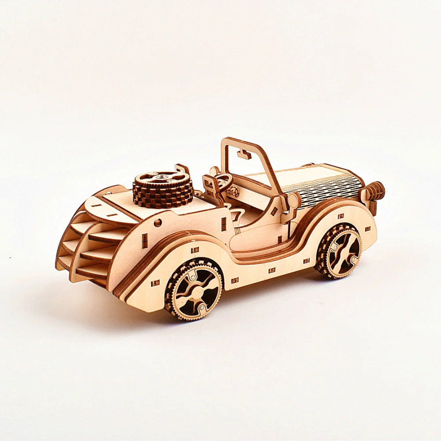 Винтажный классический автомобиль, деревянный креативный DIY 3D головоломка, научный эксперимент, образование, детские игрушки
