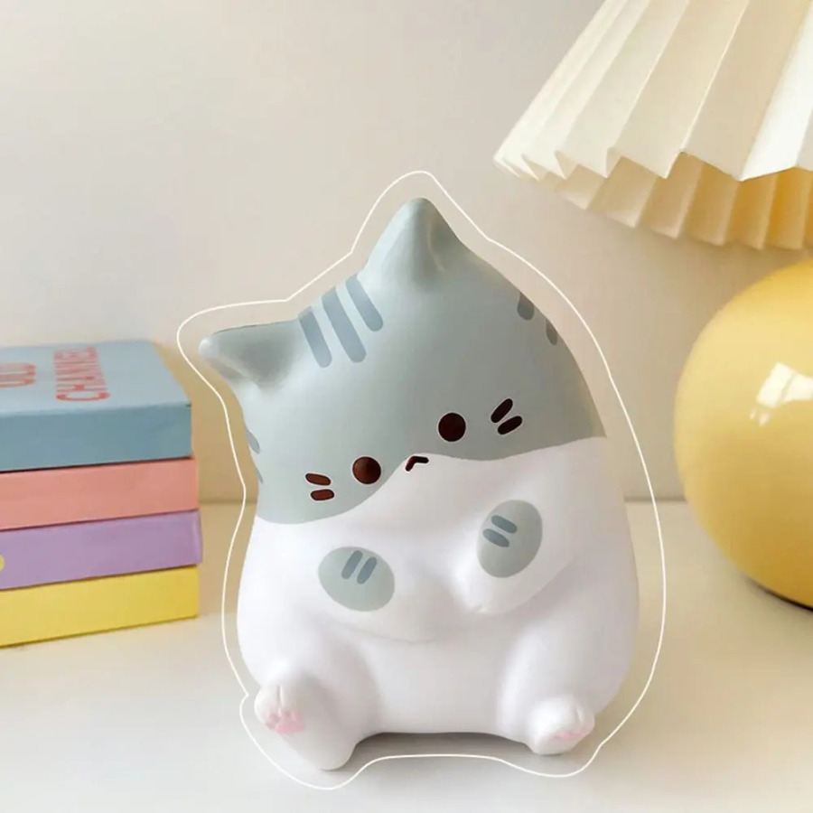 Кошка для снятия стресса, мягкая игрушка из искусственной кожи, медленно растущие сжимаемые игрушки, антистрессовый мяч, мультяшные настольные украшения, мягкие игрушки для снятия стресса