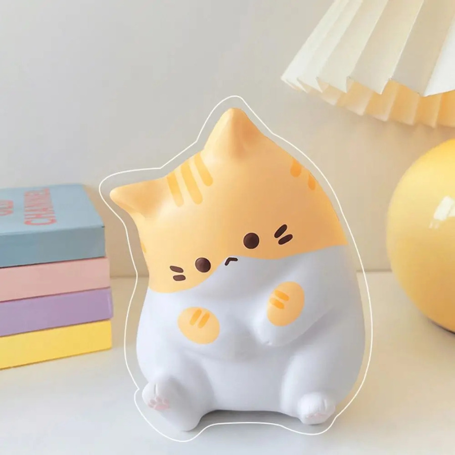 Кошка для снятия стресса, мягкая игрушка из искусственной кожи, медленно растущие сжимаемые игрушки, антистрессовый мяч, мультяшные настольные украшения, мягкие игрушки для снятия стресса