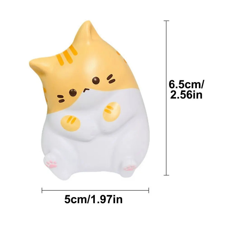 Кошка для снятия стресса, мягкая игрушка из искусственной кожи, медленно растущие сжимаемые игрушки, антистрессовый мяч, мультяшные настольные украшения, мягкие игрушки для снятия стресса