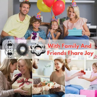Упаковка из 6 шт./компл., черные ролики-непоседа, сенсорные игрушки, 2 Flippy Roller Chain, 2 шести роликовых велосипедных цепей, 2 сенсорных колец, игрушки для снятия стресса