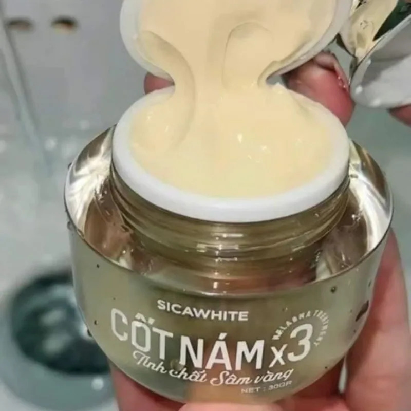 Крем для лица Cốt Nám x3 Sica White Tinh Chất Sâm Vàng 30г, увлажняет, осветляет, сужает поры, разглаживает, придает коже сияние.