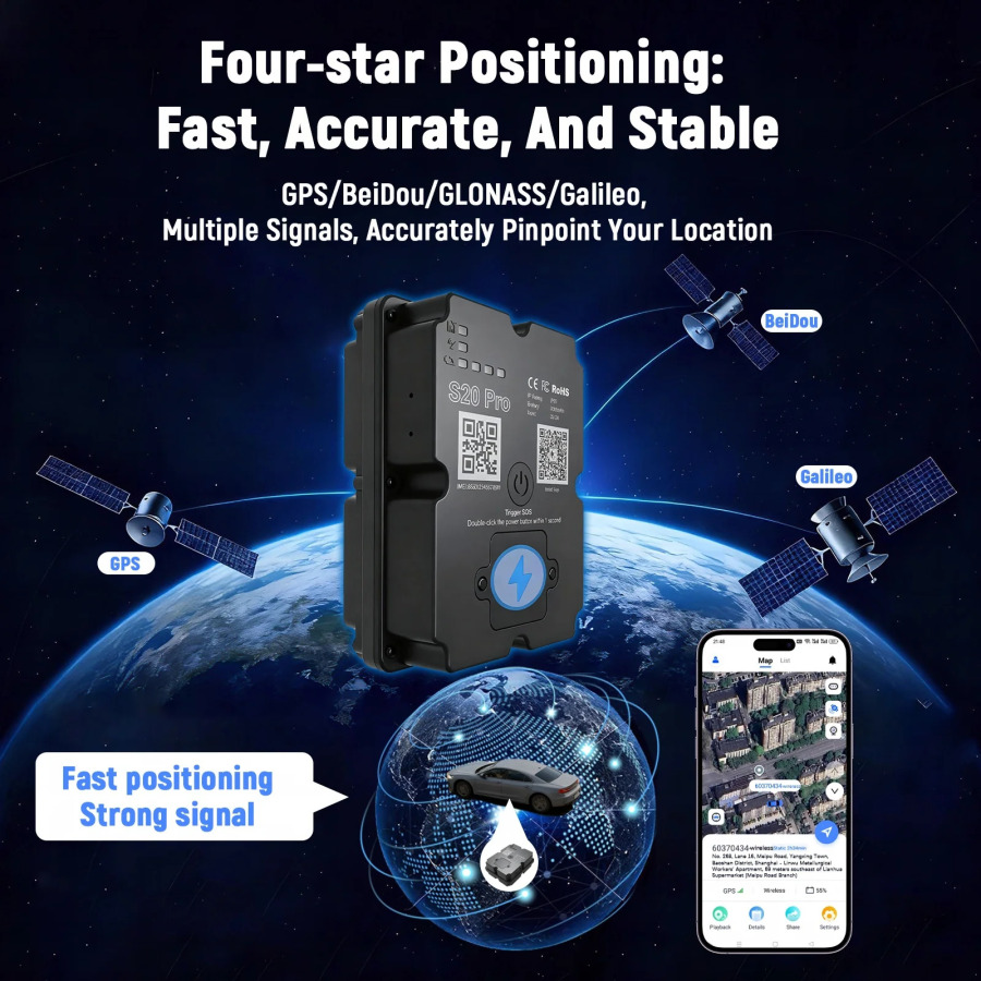 Avtomobil uchun 4G GPS kuzatuvchisi, 7500mAh uzun batareya, kuchli magnitli 4 yulduzli joylashishni aniqlash IP67, suv o'tkazmaydigan, bir nechta signallar, o'g'irlikka qarshi