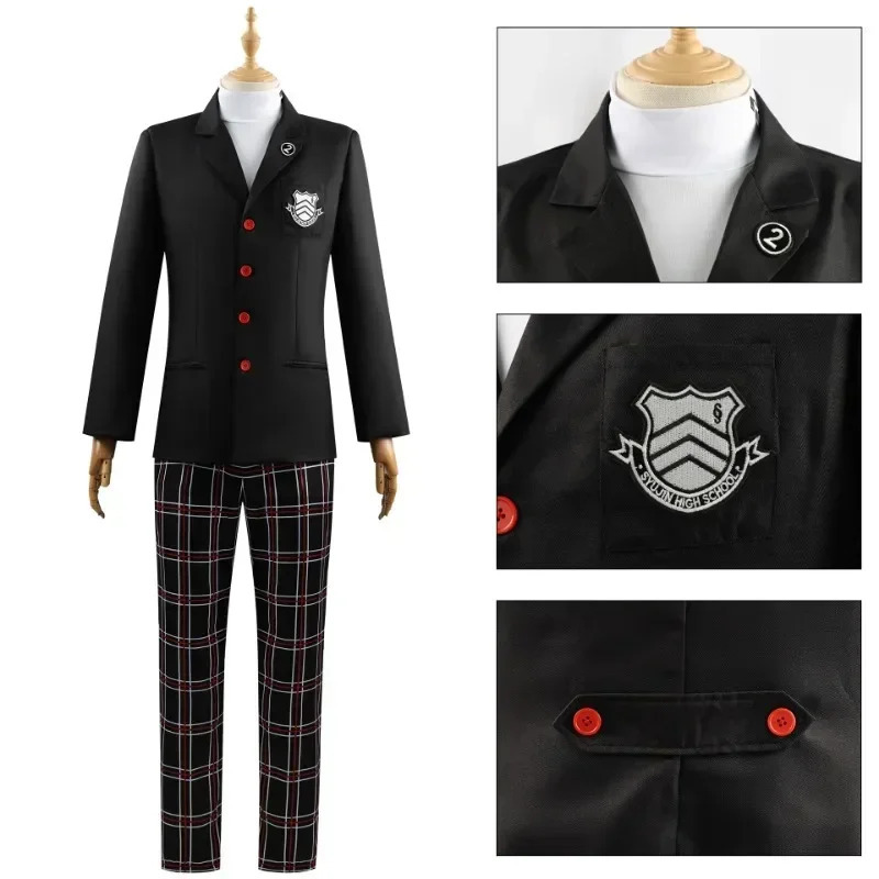 Игра P5 Amamiya Ren Kasumi Yoshizawa, косплей, мужская и женская школьная форма, унисекс, костюм на Хэллоуин, пальто, вечерние, черная униформа, комплект