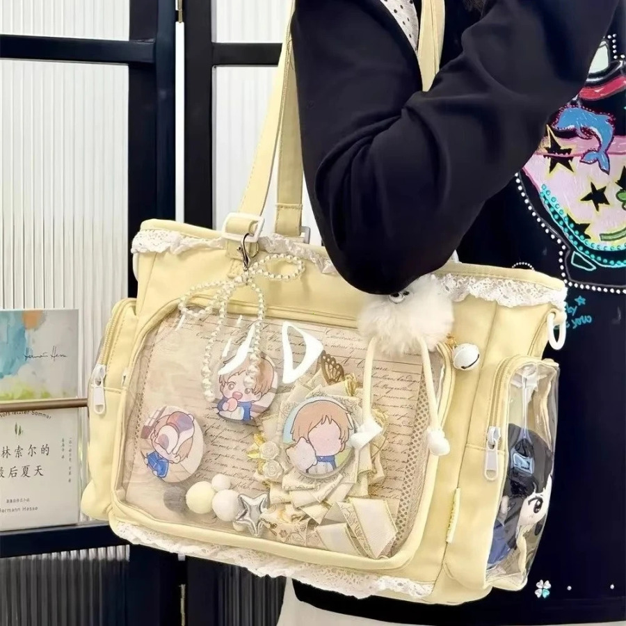 Балетные девушки большой емкости Kawaii Itabag японские прозрачные сумки через плечо JK подарок для друзей подростковые школьные сумки