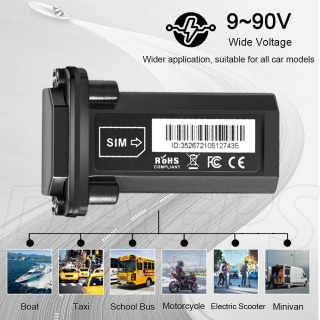 ST-901 Водонепроницаемый GPS-трекер - 4G GPS-трекер для автомобиля, мотоцикла, позиционирование точного номера двери - без зарядки - приложение без пожизненного срока службы