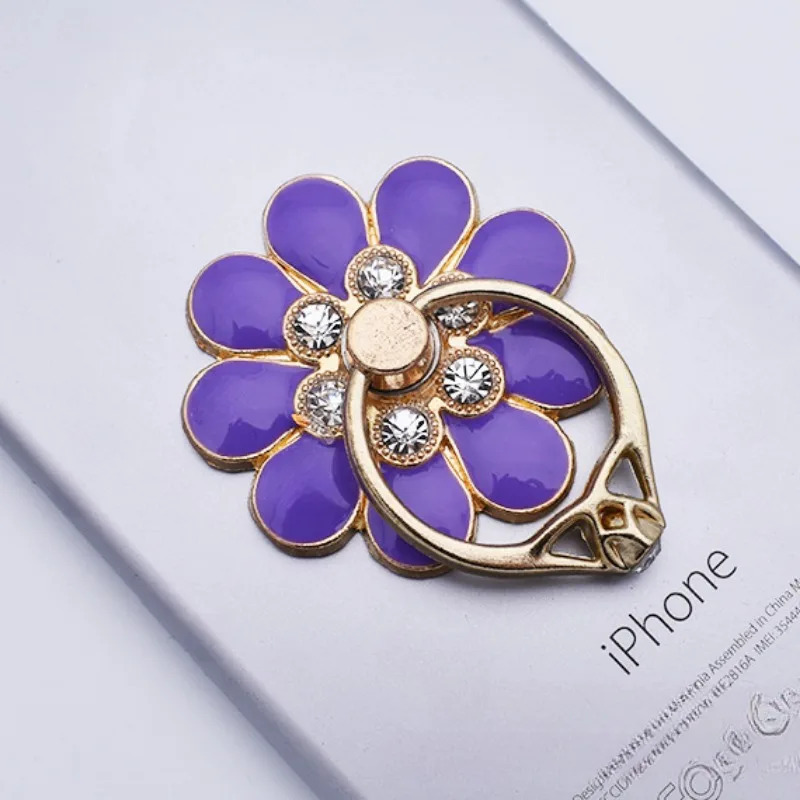Чехол для мобильного телефона, аксессуары, держатель для телефона с цветком из сплава, креативное металлическое кольцо с пряжкой, украшение для мобильного телефона, сделай сам, задняя наклейка
