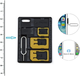 SIM-karta adapterlari to'plami, SIM-kartani chiqarish tepsisi, SIM-karta ushlagichi, Micro SD va nano-karta ushlagichi S uchun kartani saqlash asboblari to'plami